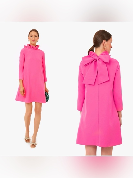 Tuckernuck Dresses & Skirts - Tuckernuck Daphne Dress NWT Hot Pink Bow Back Shift Pockets Women’s Small
